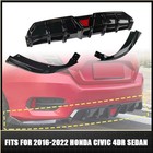 Car Rear Bumper Splitter Lip Diffuser Body Led Light For Honda Civic 2016-2022