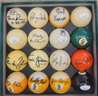 Billiard Balls Signed By Willie Mosconi Efren Reyes Buddy Hall Jimmy Caras  more