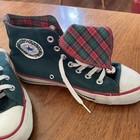 Vintage Converse All-star Chuck Taylor Christmas Shoe Plaid Sz 4 5 Made In Usa