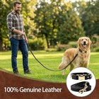 Leather Dog Collar And Leash Set  6ft Heavy Duty Leather Training Leash With    