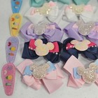 12  Minnie Mouse Ribbon Hair Bow Alligator Clip Grosgrain Baby Girl Toddler Teen