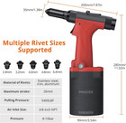 Pneumatic Rivet Gun 5400lbf Heavy Duty Air Hydraulic Riveter Tool With 5 Nosepie