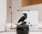 Raven On Rock Statue 3  Gothic Crow Scavenger Bird Decor Figurine