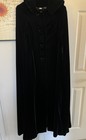 Vintage Black Velvet Cape With Ruffled Hood Size Small
