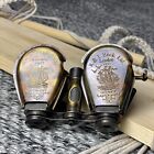 Brass Binocular With Leather Case   R j Beck Marine London Folding Nautical