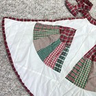 Quilted Patchwork Plaid Christmas Tree Skirt Reversible Red Green Large Holiday