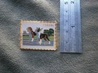 Beagle   Boston Terrier Dogs 20c Stamp Vintage Enamel Lapel Pin Hat Badge