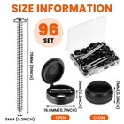 96 Set Shutter Fasteners Screws Caps  3 Inch 304ss  Black