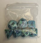 Chessex Hidden Wonders Dice Festive Surf W  Black Numbers