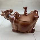 Vintage Brush Mccoy Elsie The Cow W winking Cat Cookie Jar - W10 Usa Damaged