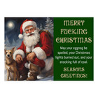 5-pack Rude Crude Funny Christmas Cards - Santa Wishes You A Lousy Christmas