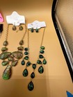 Gold-tone Collectible Statement Necklaces   Matching Dangle Earrings - Lot Of 5