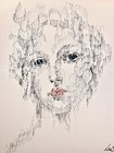 Samatowic Original 11x14 Impressionist Female Portrait Sketch Painting Signed