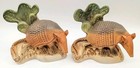 Pair  2  Vintage Jim Beam Decanter Armadillo Western Texas Bourbon Whiskey 1981