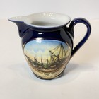 Aberdeen Wa Washington Antique Waterfront Pier Souvenir Cobalt Trinket Creamer