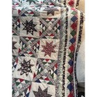 Vintage Handmade 8-point Star Quilt 80  X 80  Usa 1950 s Hand Quilted