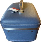 Vintage American Tourister Tiara Blue Makeup Luggage Toiletry Case W tray