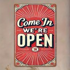 Come In We re Open Metal Sign Vintage Bar Cafe Wall Art Hanging Decoration Gift