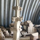 Monumental Architectural Salvage Stone Columns Spires Pair - 90    Tall Granite