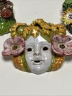 Vintage Bacchus Italian Made Majolica Four Seasons Wall Masks