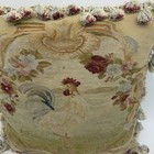 Vtg  Aubusson French Country Pillow Cover Pastoral Tooster Tassel Fringe Read
