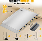 Aluminum Wheelchair Ramp For Doorways And Home Steps  60  X 36   Adjustable For 