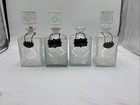 Vintage Pressed Glass Liquor Decanters Set Of 4 Bourbon Gin Scotch Rye Tags 9 5   