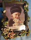 Floral Springtime Picture Frame 3 5 x5  Enamel  Swarovski Crystal Ciel Giftbox