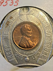 1953-d Lucky Penny Encased Lincoln Cent Advertising Lucky Hat