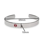 Men Medical Alert Id Name Bracelet Cuff First Aid Custom Personalized Engraving