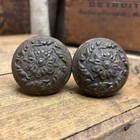 Antique Cast Iron Ornate Flower Door Knob Set Vintage Embossed Floral Knobs