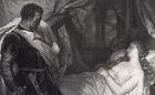 Fabulous Heinrich Hofmann 1800s Engraving  desdemona Sleeping  Framed Signed Coa