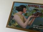 Vintage Advertising Sign- 1920 s Korbel Sec Champagne Sign- Vintage Distillery
