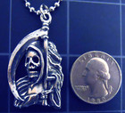 The Grim Reaper Necklace Stainless Ball Chain New Skull Scythe Death Pendant
