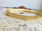 Vintage Gold Filigree Mirrored Vanity Tray Ornate Romantic Perfume Display
