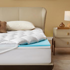 4-inch Queen Mattress Topper For Back Pain - Dual Layer Medium Support  2  Gel M