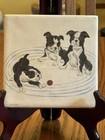 6   x6    Hand Painted Tile Of Boston Terriers By Av Henry  Ming Ceramics  3 Dogs   