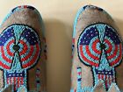 Antique American Plains Indian Beaded Moccasins 1890-1900 10  X 3 5 