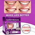 Moldable Silicone Dentures Upper Lower False Teeth Set Instant Smile Toothbrush
