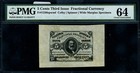 Fr  1236 Sp 5 C  3rd Issue Fractional Note Wide Margin Front Choice Pmg Cu64