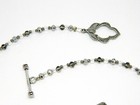 Wow  Faceted Gray And Clear Glass Bead 17 5 In Necklace Earring Set Silver Tone