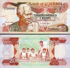 Ghana 4 Pcs Set  20 50 100 200 Cedis 1986 1990  Unc  P-24 25 26 27
