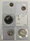 Lot Of 6 Vintage Canadian Silver Coins - 1975 Calgary Dollar  1964 50c  1940 10c