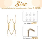 6 Pack Gold Plate Hangers For Wall Display Fits 4-5 Inch Plates Decorative