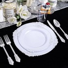 350pcs Silver Plastic Plates - Silver Plastic Dinnerware Sets For 50 Guests