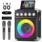 Karaoke Machine With 2 Wireless Mics For Adults Kids   Bluetooth 5 3 Speaker Wit