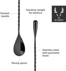 Gunmetal Weighted Stainless Steel Barspoon  Japanese Twisted Stem Handl   