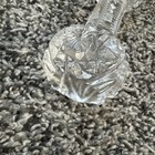 Cut Crystal Clear Glass Knife Rest 4  Barbell Vintage Retro Elegant