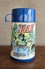 Vintage 1980 Spiderman The Incredible Hulk Captain America Lunchbox Thermos