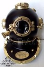 Vintage U s Navy Mark V Diving Divers Helmet Solid Steel Black And Brass Finish